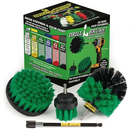 Drill Brush Power Scrubber By Useful Products 5 in W 5 in L Brush, Green G-S-42O-5X-QC-DB